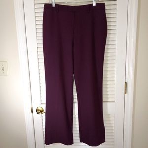 Worthington Trousers With Split Hems Pants Womens Size 14 Wine Pants Career Work